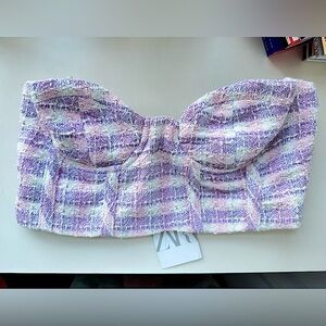 NWT Zara tweed corset size small (can fit xs)